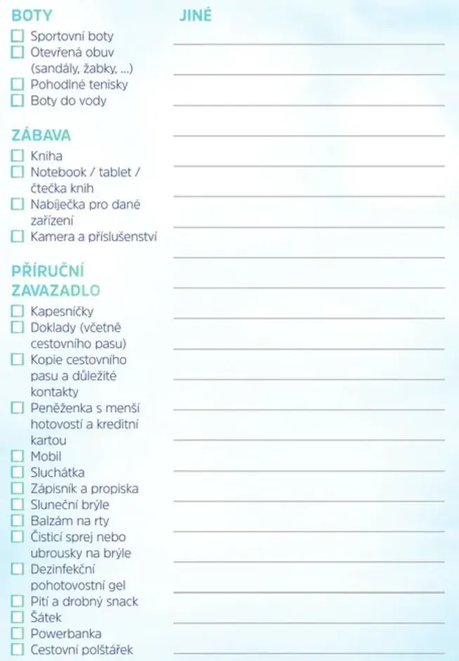 Seznam na dovolenou 2.